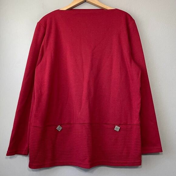 Coldwater Creek Tops - Coldwater Creek Tunic Top Size Large Red Artsy Casual Knit Minimalist Lagenlook